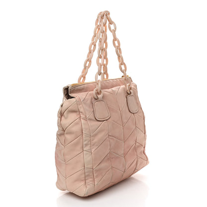 Miu Miu Nappa Chevron Shoulder Bag Pink 3 of 12