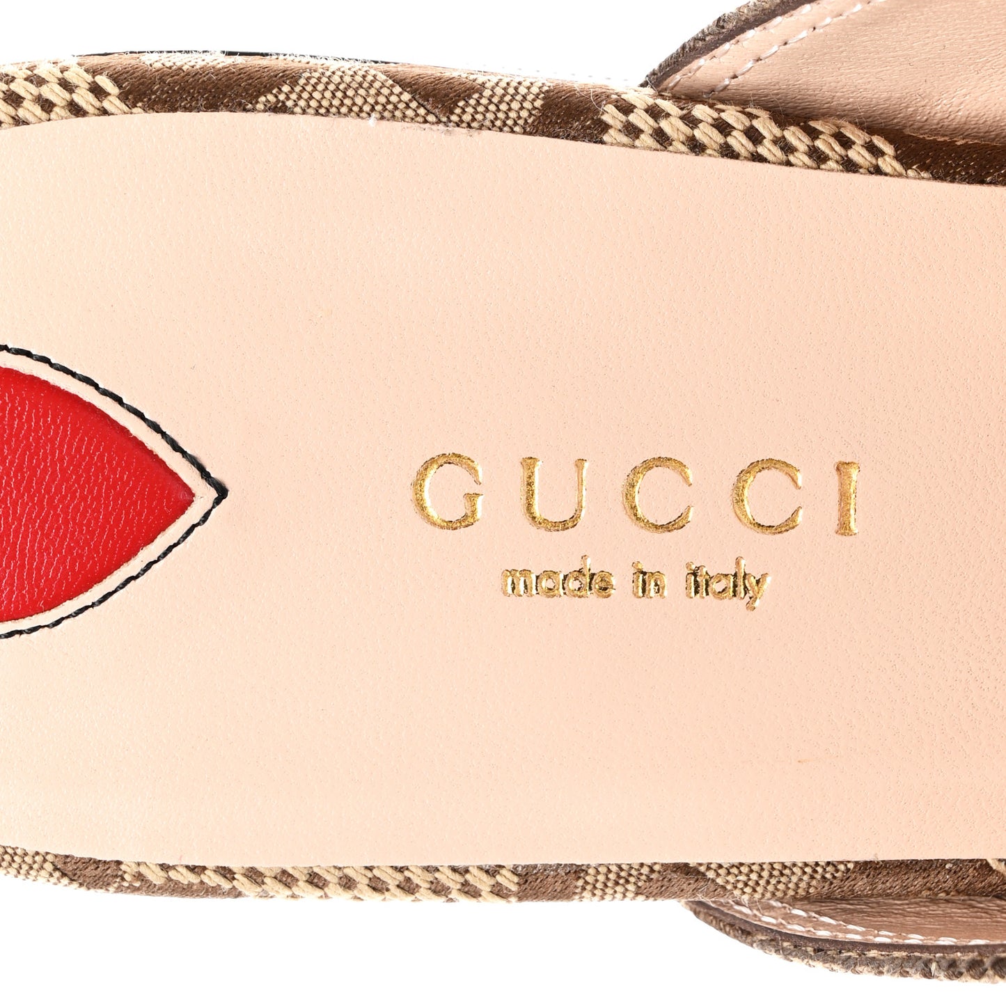 Monogram Jumbo GG Malaga Kid Womens Princetown Slippers 39 Camel Ebony New Acero Beige