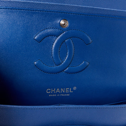 Chanel Caviar Chevron Quilted Small Double Flap Blue 6 of 11