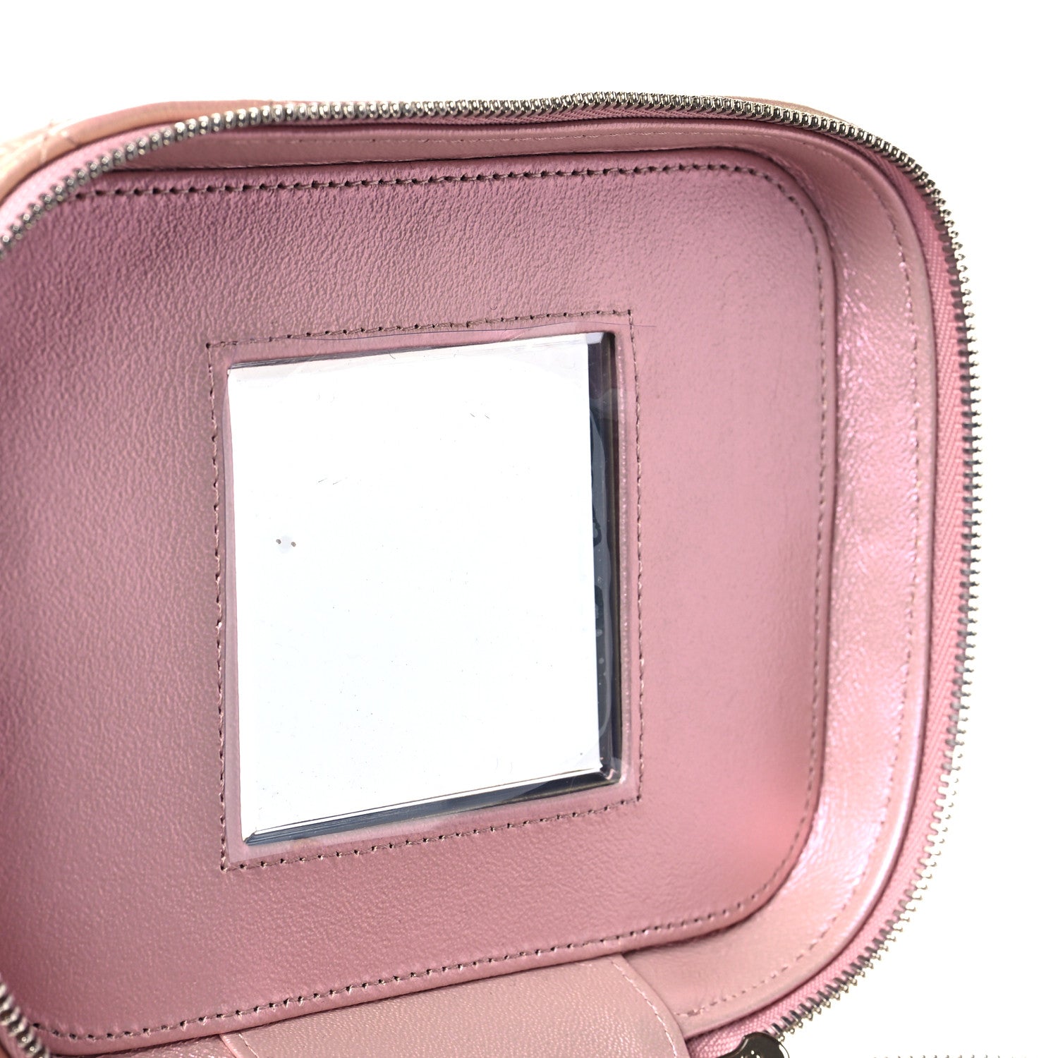 Chanel Iridescent Calfskin Quilted Small Top Handle Vanity Case With Chain Pink 11 of 12