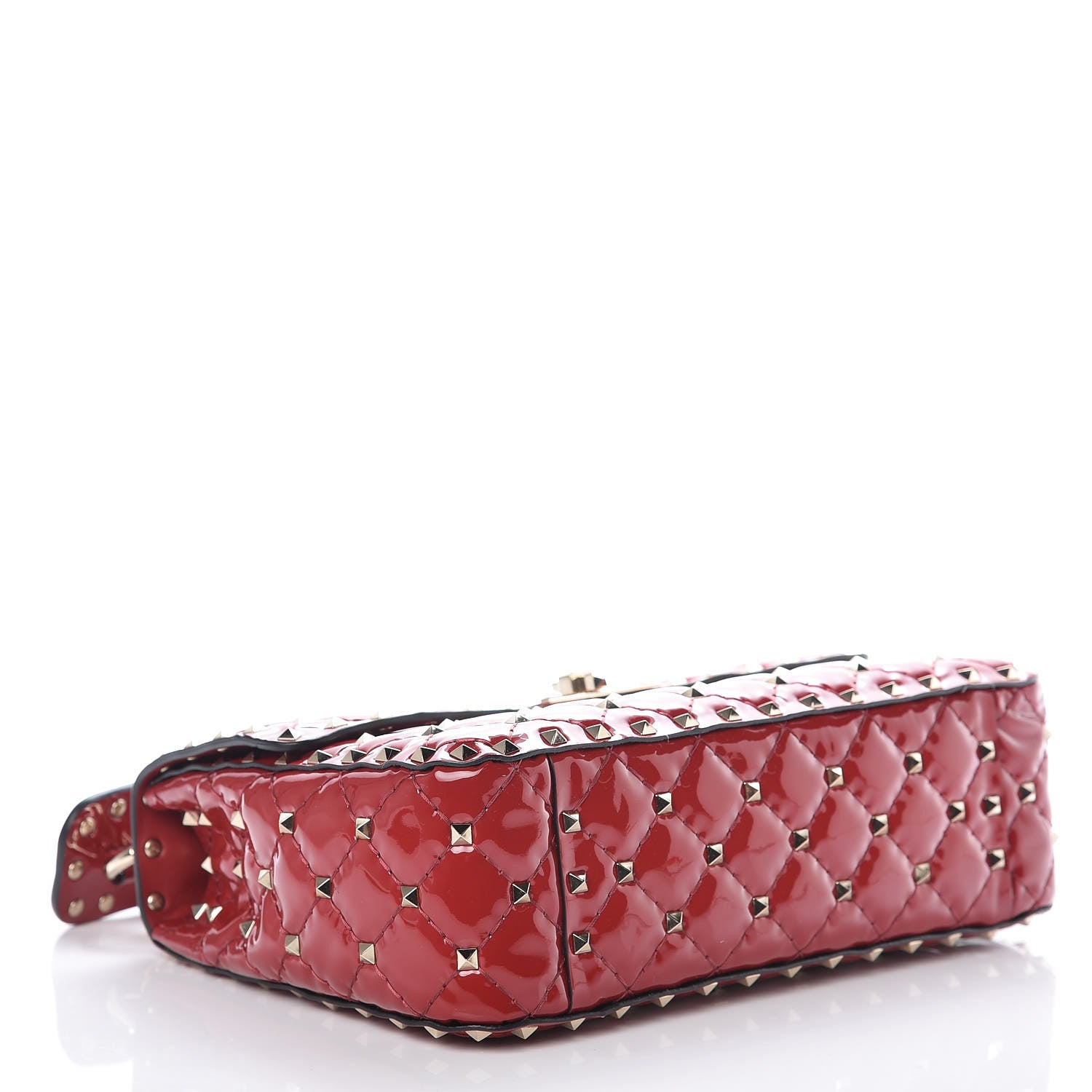 Valentino Garavani Patent Medium Rockstud Spike Shoulder Bag Rosso Valentino 6 of 10
