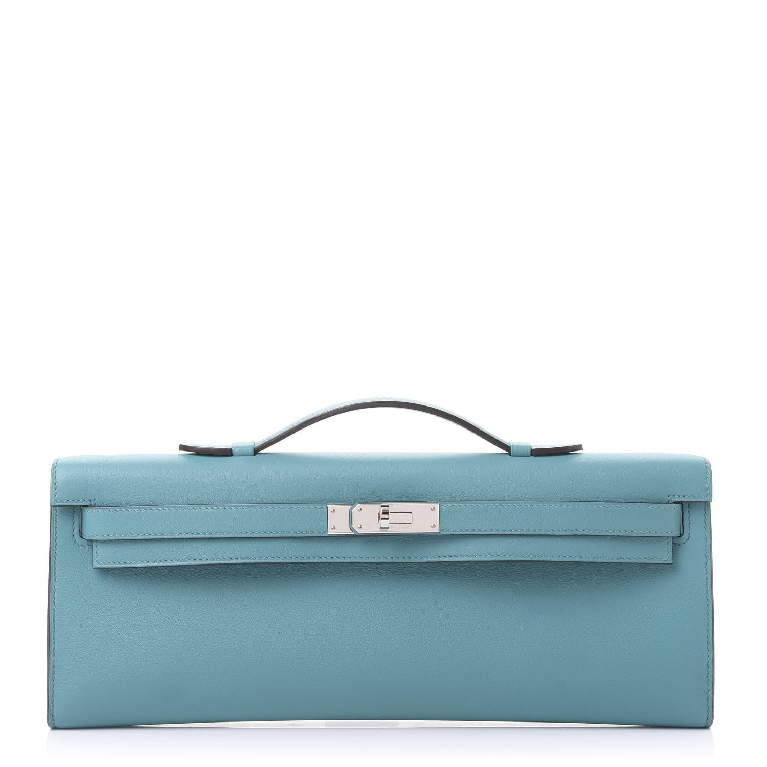 Hermes Swift Kelly Cut Clutch Pochette Bleu Paon 1 of 9