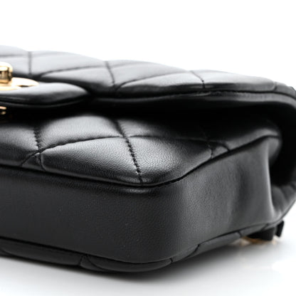 Chanel Lambskin Quilted Mini My Precious Waist Bag Black 10 of 10