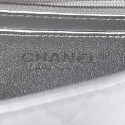 Chanel Metallic Caviar Quilted Mini Top Handle Rectangular Flap Silver 5 of 8
