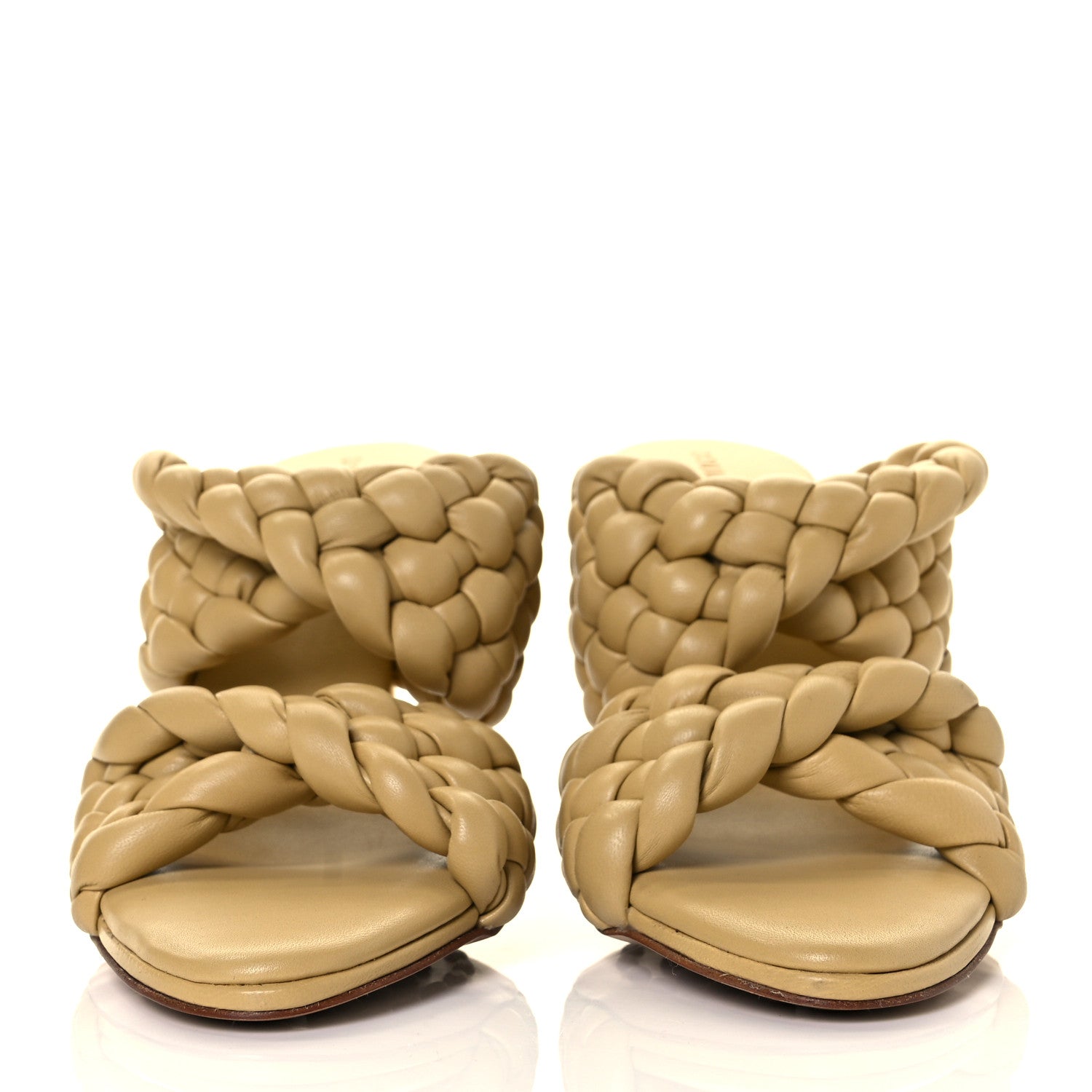 Bottega Veneta Nappa Twisted Padded Intrecciato Curve Slide Sandals 36.5 Tapioca 2 of 7