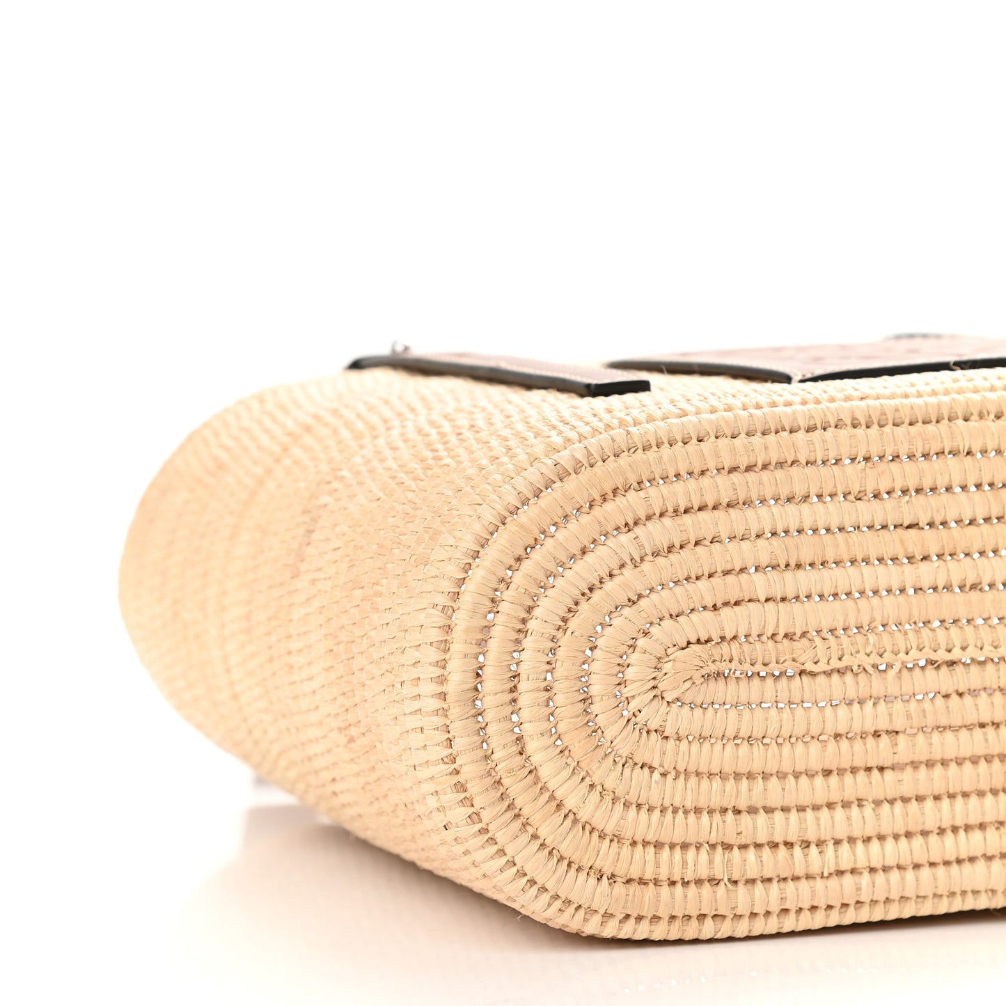 Raffia Small Square Basket Tote Bag Natural Tan