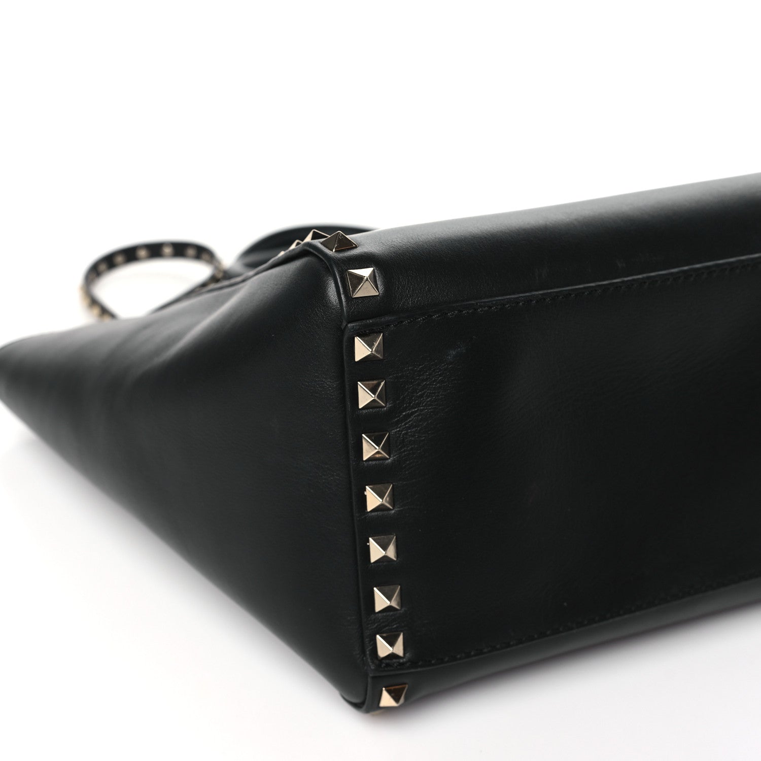 Valentino Garavani Calfskin Small Rockstud Tote Black 8 of 9