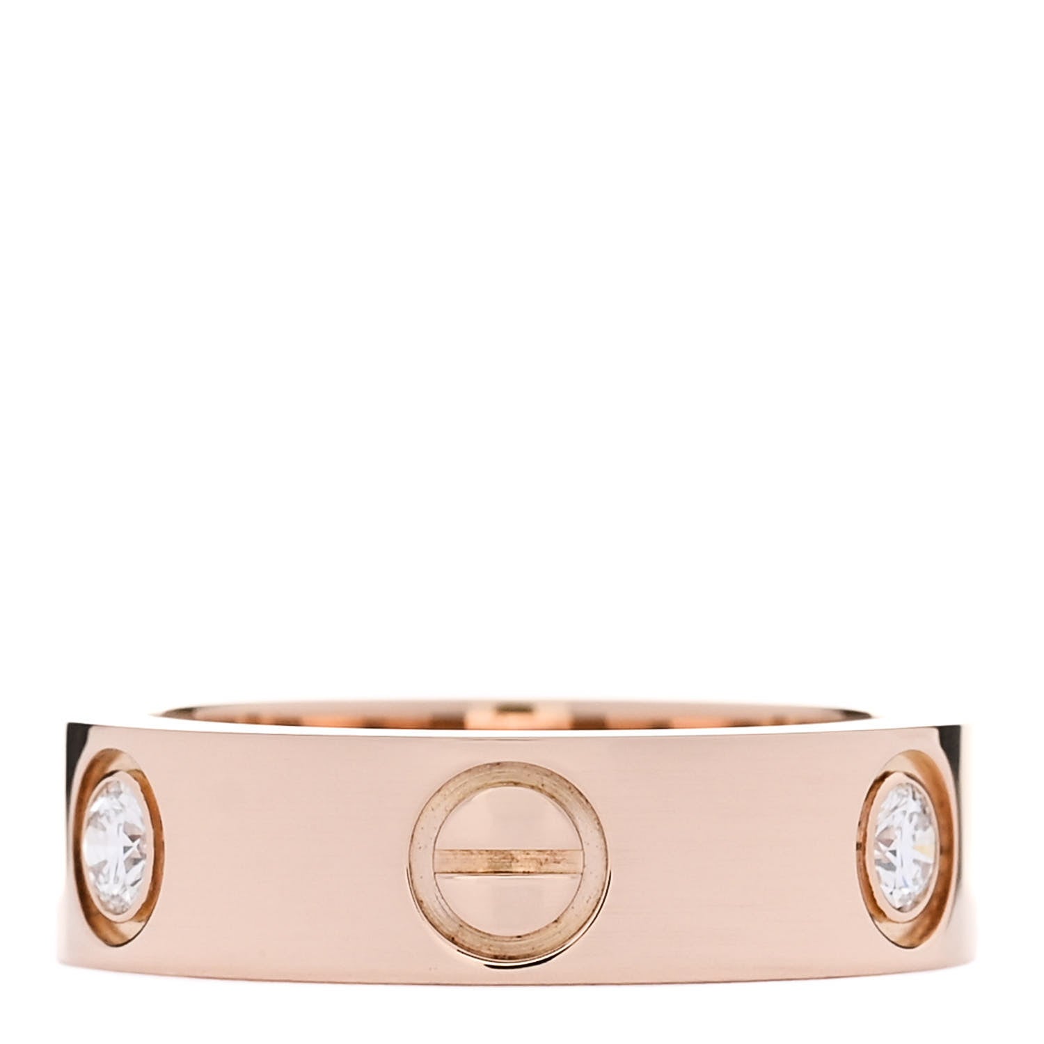 Cartier 18K Pink Gold 3 Diamond 5.5mm LOVE Ring 50 5.25 3 of 5