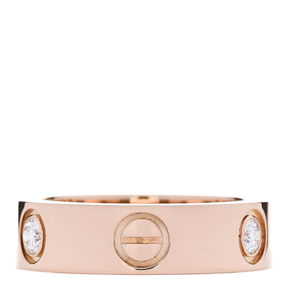 Cartier 18K Pink Gold 3 Diamond 5.5mm LOVE Ring 50 5.25 3 of 5