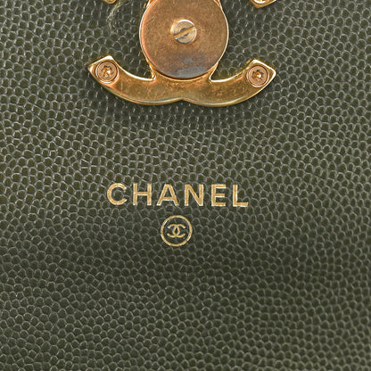 Chanel Caviar Quilted Coco First Phone Holder With Chain Khaki 6 of 10