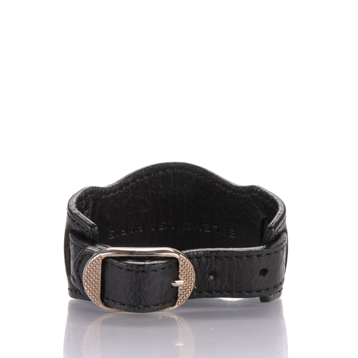 Balenciaga Agneau Arena Giant 12 Silver Hardware Bracelet S Black 3 of 5