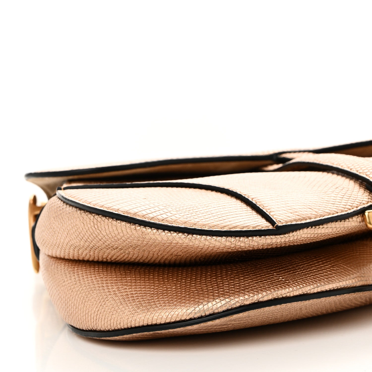 Christian Dior Metallic Lizard Saddle Bag Gold 9 of 10