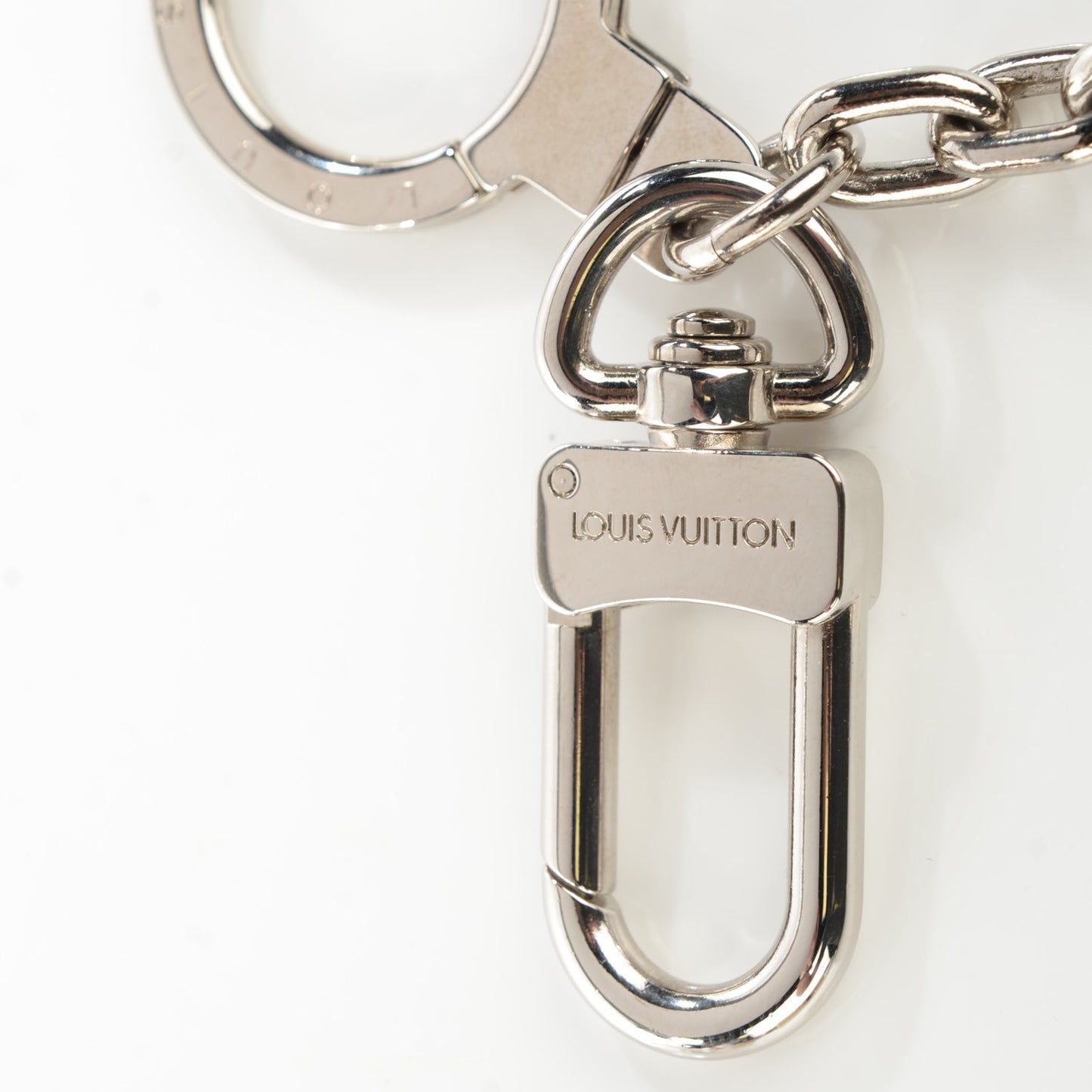 LV Initials Key Chain Holder Silver