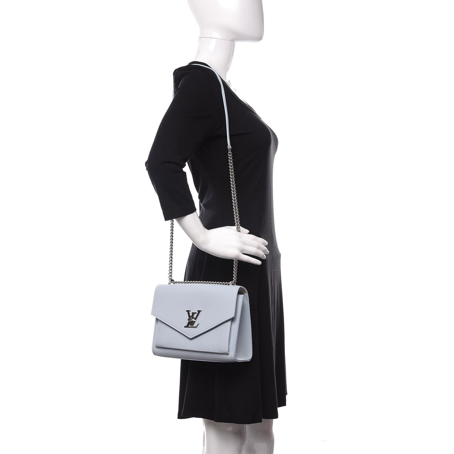 Soft Calfskin Mylockme Chain Bag BB Olympe Blue