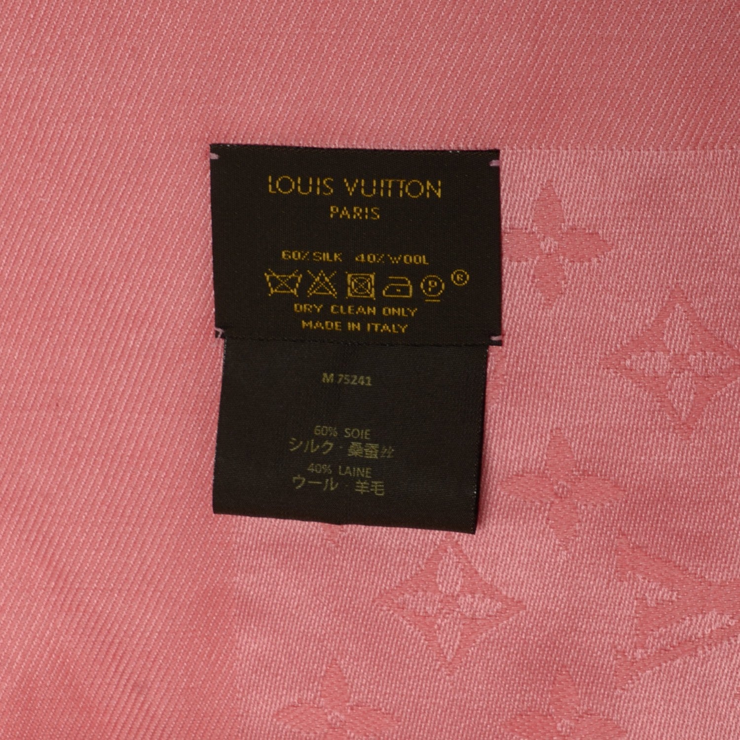 Louis Vuitton Silk Wool Monogram Shawl Corail 9 of 10