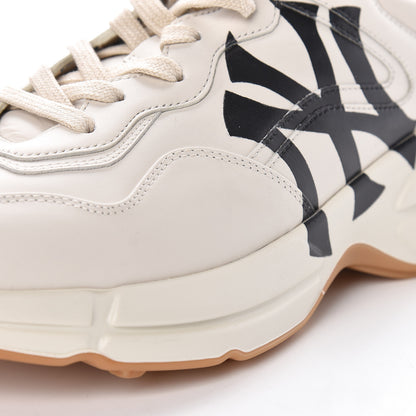 Gucci X MLB Calfskin NY Yankees Mens Rhyton Sneakers 7.5 Mystic White 9 of 11