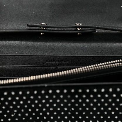 Saint Laurent Velvet Crystal Monogram Chain Wallet Black 7 of 10