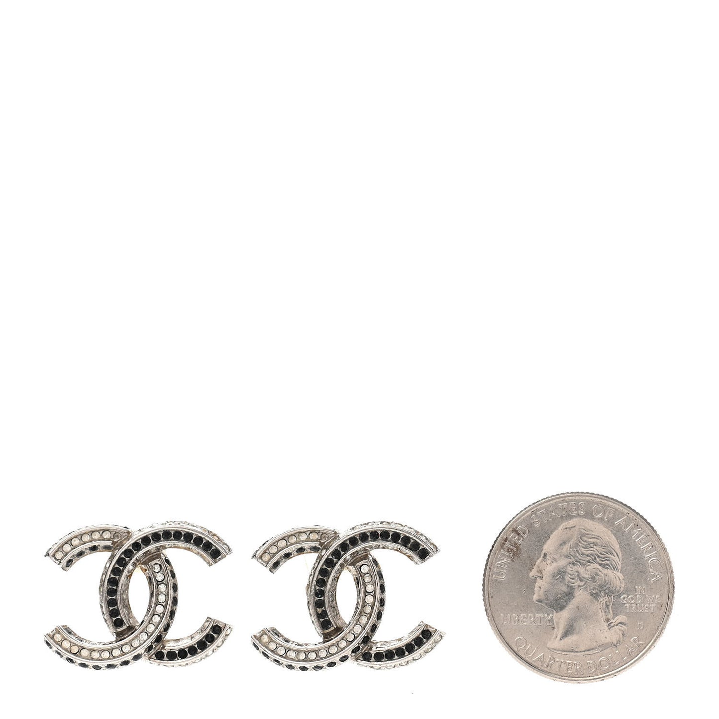 Crystal CC Earrings Gold Black