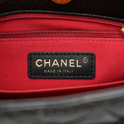 Chanel Shiny Crumpled Calfskin Quilted Wavy CC Hobo Black 7 of 12