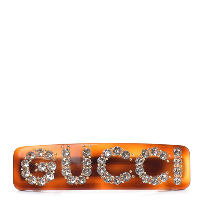 Gucci Resin Crystal Single Hair Barrette Tortoiseshell 1 of 3
