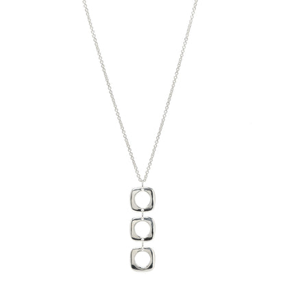 Tiffany Sterling Silver Cushion Square Link Pendant Necklace 1 of 5