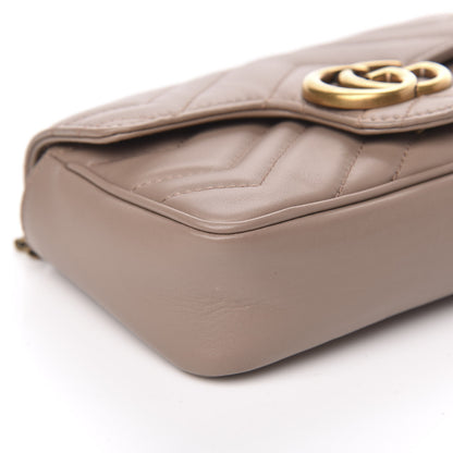 Gucci Calfskin Matelasse Super Mini GG Marmont Shoulder Bag Porcelain Rose 10 of 12