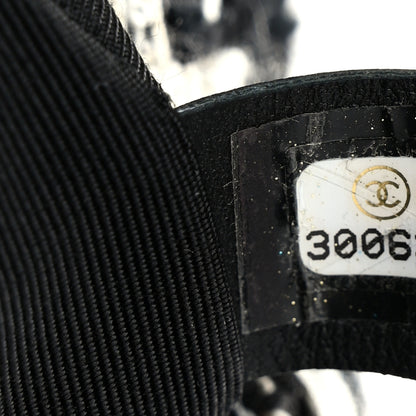 Chanel Tweed Quilted Large Chanel 19 Flap Black Ecru White 7 of 10