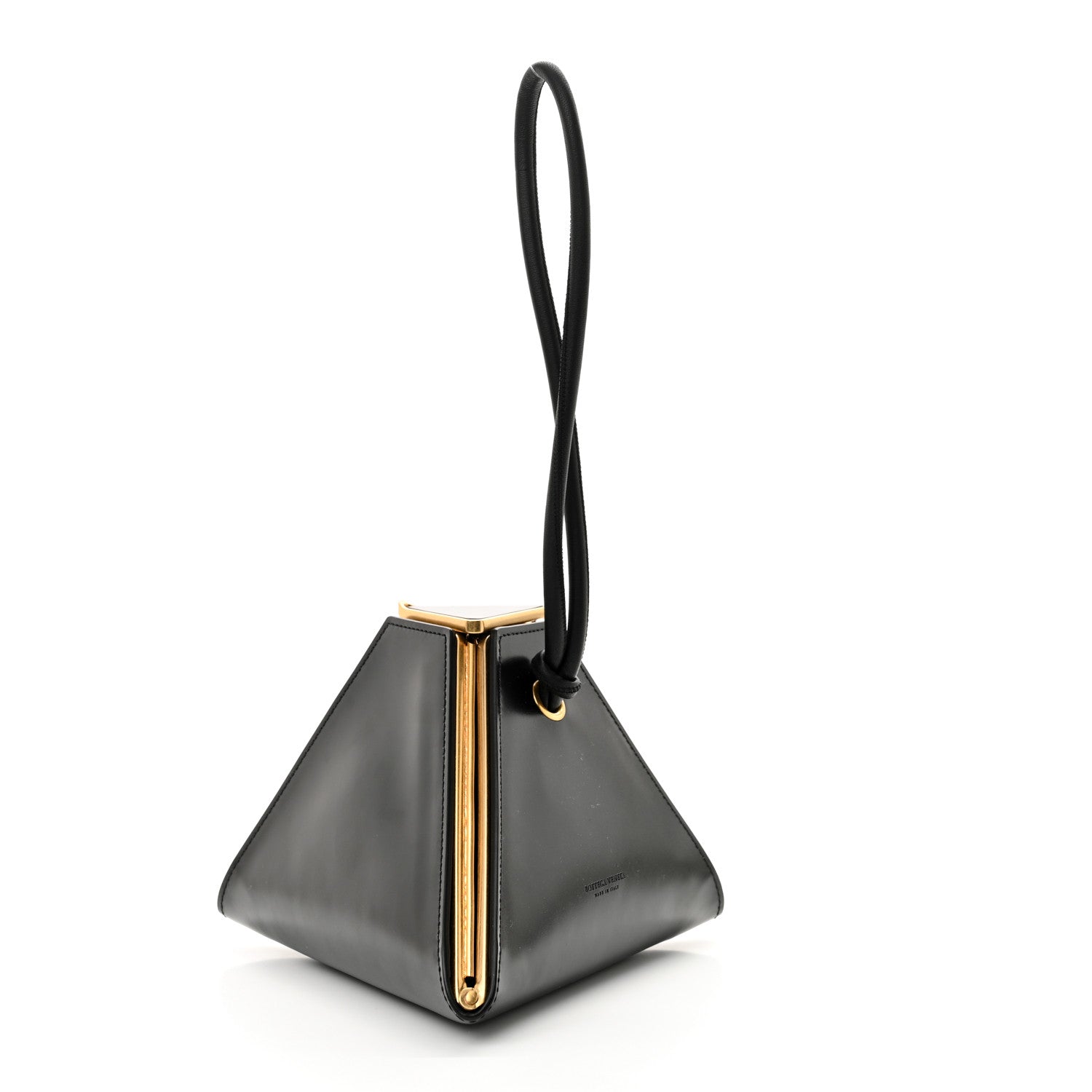 Bottega Veneta Calfskin Pyramid Bag Black 3 of 9