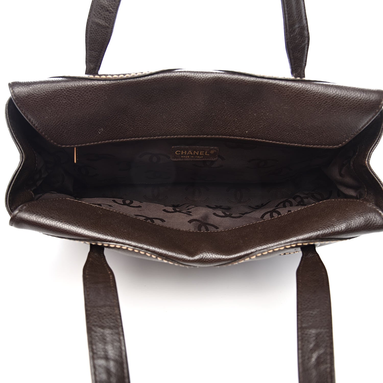 Chanel Caviar CC Stitched Medium Tote Brown 5 of 17