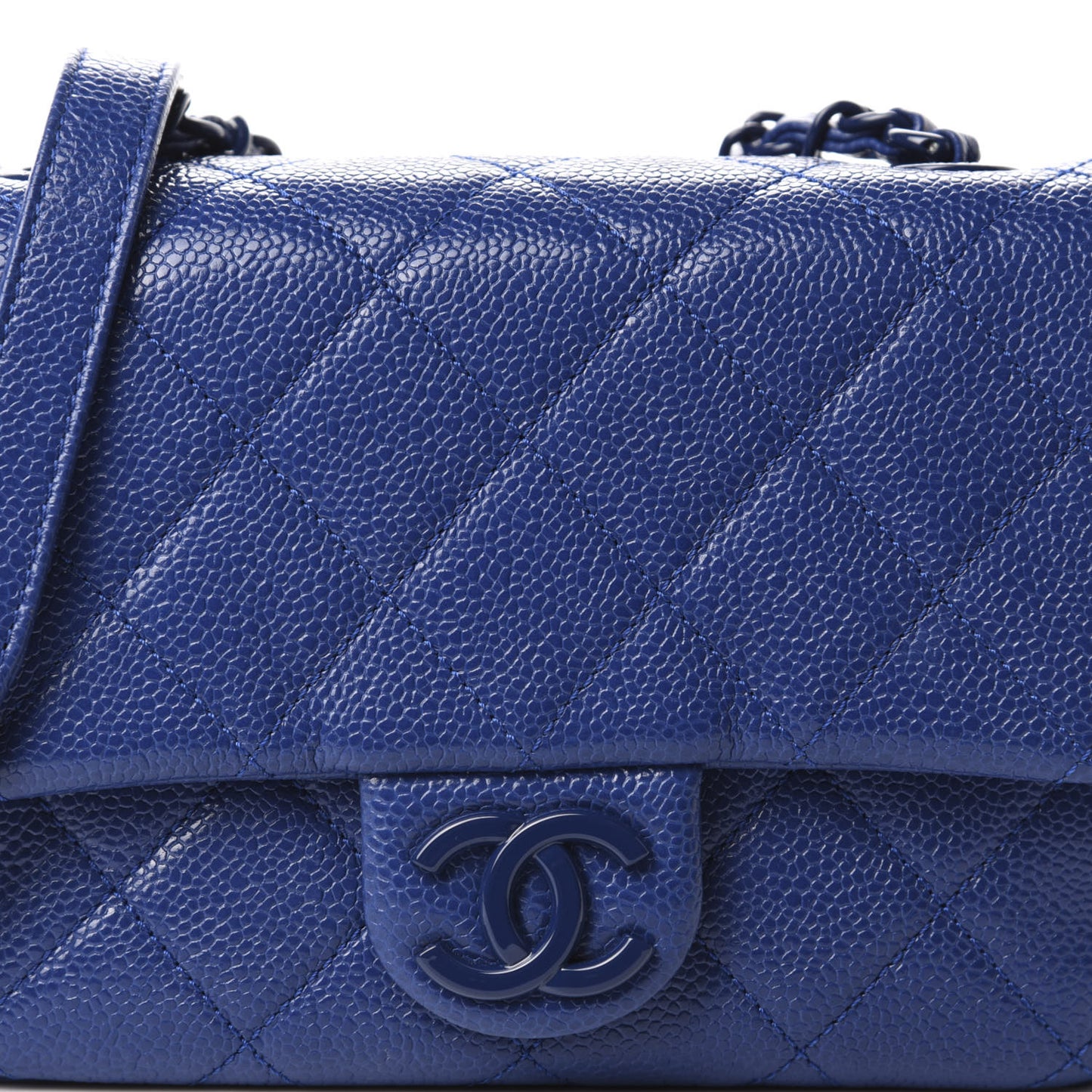 Caviar Quilted Incognito Mini Square Flap Dark Blue