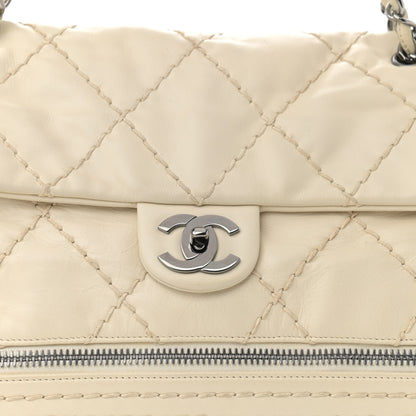 Chanel Calfskin Stitched Large Expandable Flap Bag White 9 of 11