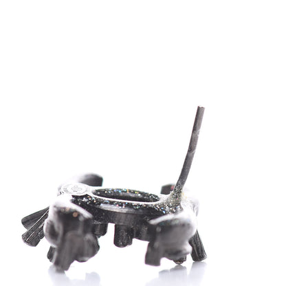 Chanel Ruthenium Baguette Crystal Resin CC Earrings Black 4 of 5