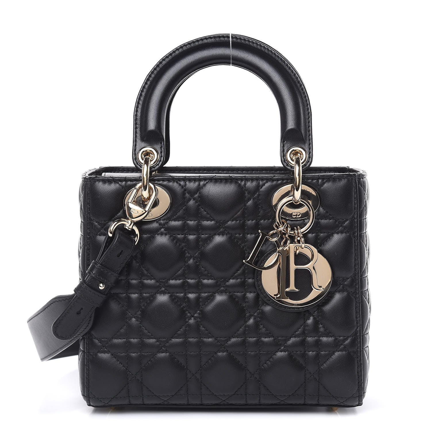 Christian Dior Lambskin Cannage Small Lucky Badges My Lady Dior Black 1 of 11