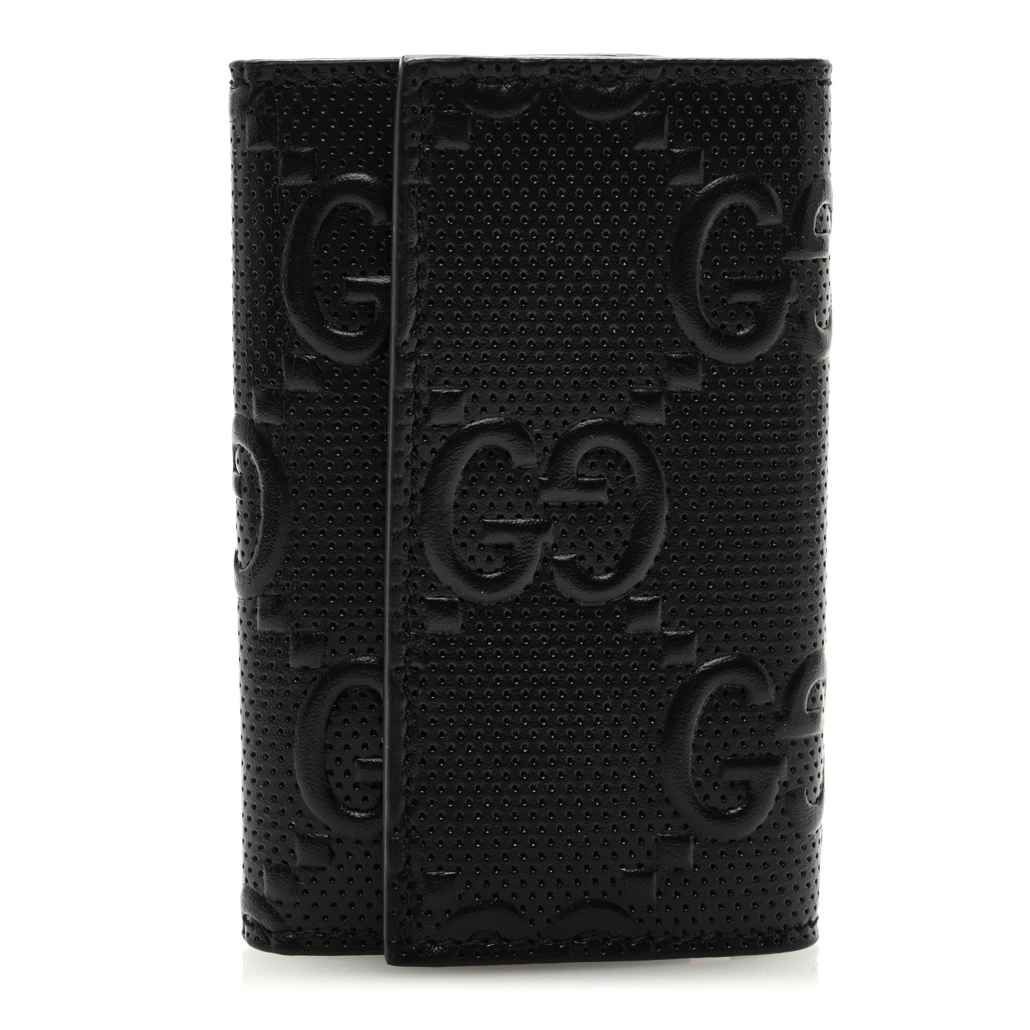 Gucci Calfskin GG Tennis Embossed 6 Key Holder Case Black 1 of 6