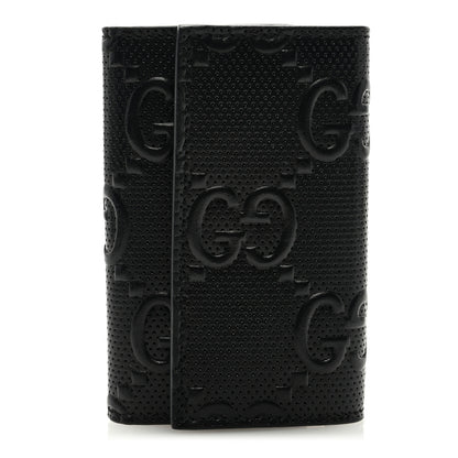 Gucci Calfskin GG Tennis Embossed 6 Key Holder Case Black 1 of 6