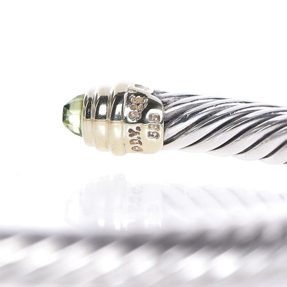 David Yurman Sterling Silver 14K Yellow Gold Peridot 5mm Cable Classics Petite Color Bracelet 5 of 5