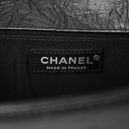 Chanel Aged Calfskin Chevron Quilted Medium Jacket Boy Flap Black 5 of 10