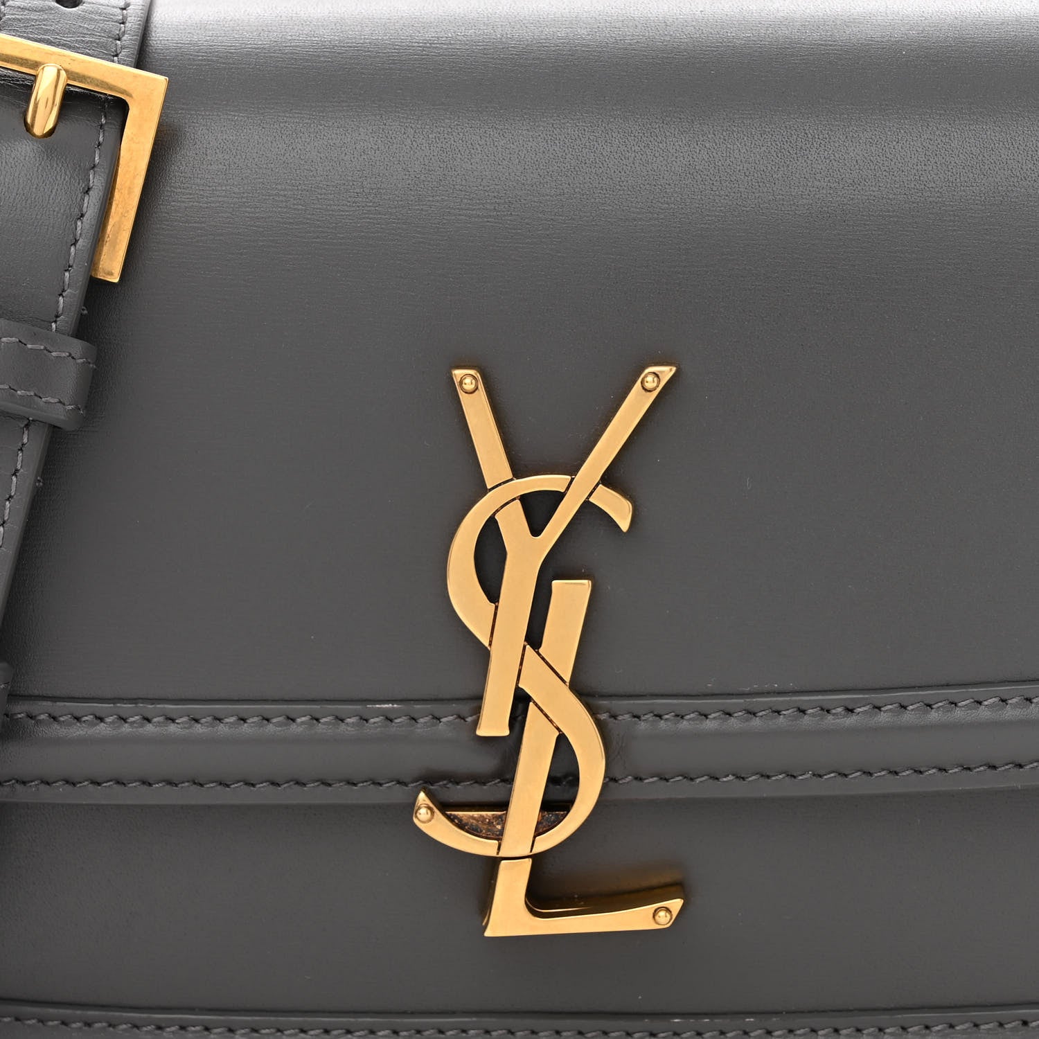 Saint Laurent Smooth Calfskin Small Solferino Satchel Storm 8 of 10