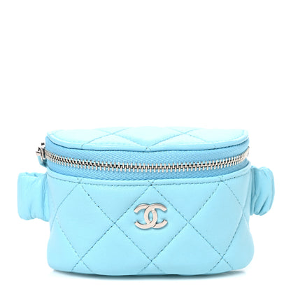 Chanel Lambskin Quilted Arm Coin Purse Neon Blue 1 of 7