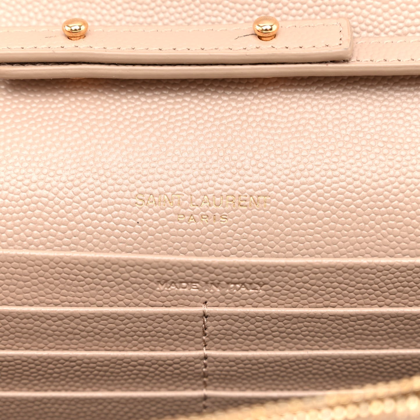Grain De Poudre Matelasse Chevron Monogram Chain Wallet Dark Beige