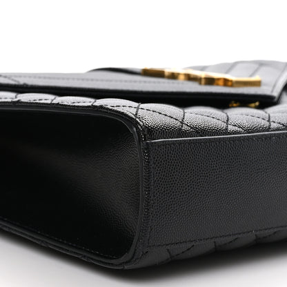 Saint Laurent Grain De Poudre Textured Mixed Matelasse Large Triquilt Monogram Satchel Black 8 of 10