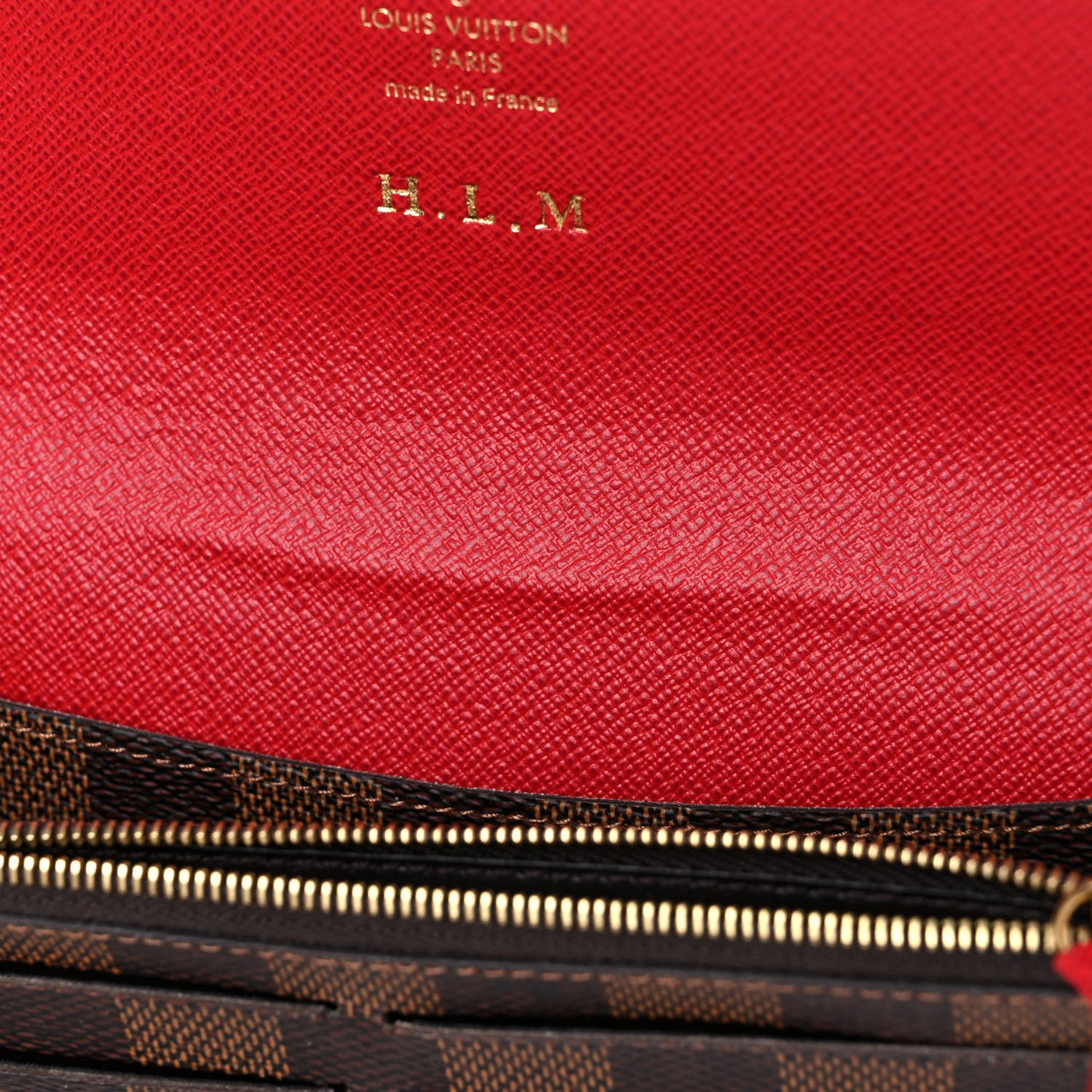 Damier Ebene Emilie Wallet Red
