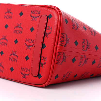 MCM Visetos Medium Liz Reversible Shopper Tote Ruby Red 8 of 16