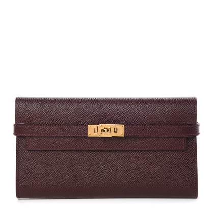 Hermes Epsom Kelly Longue Wallet Bordeaux 1 of 11