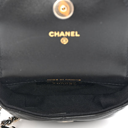 Chanel Lambskin Quilted Pearl Top Handle Clutch With Chain Black 5 of 12