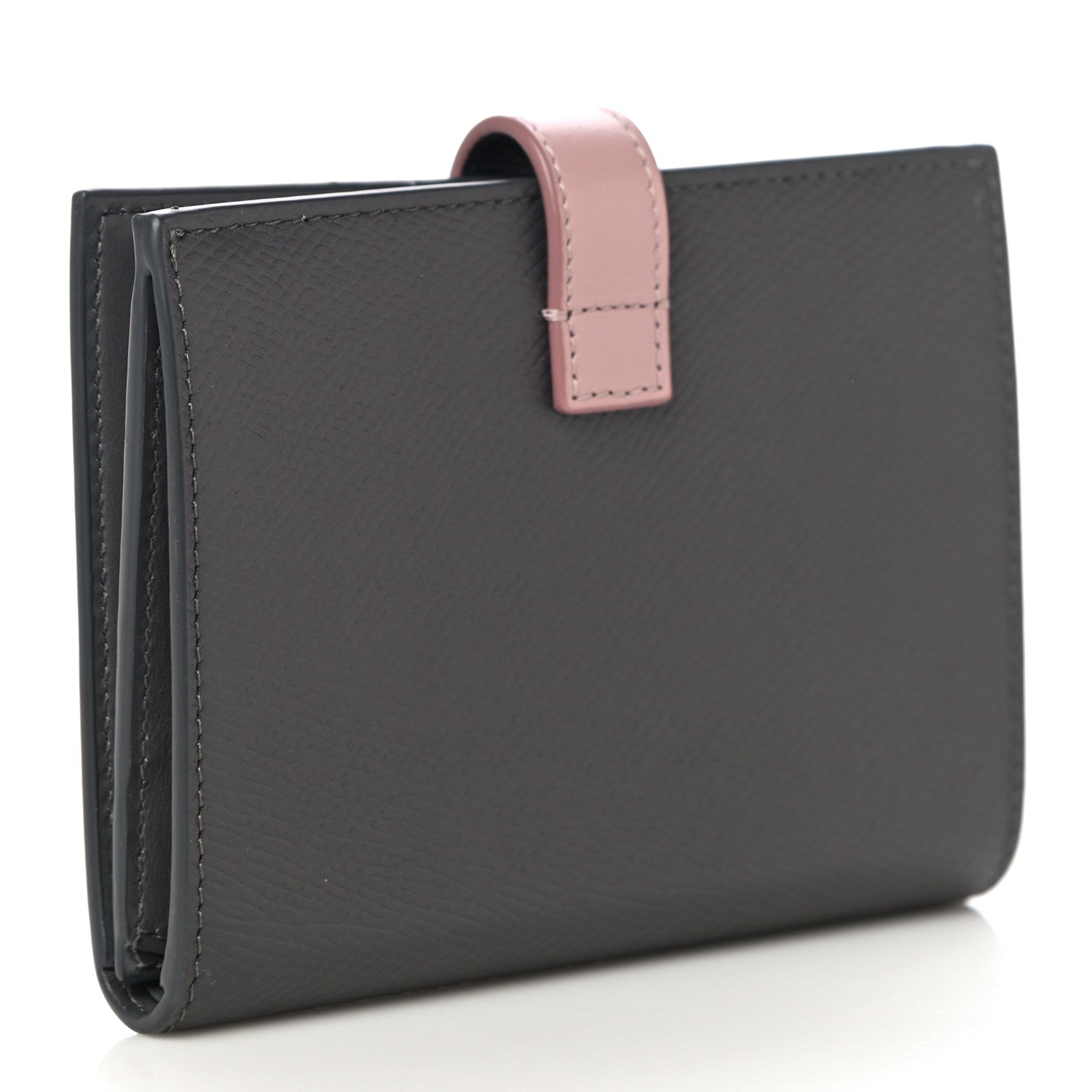 Celine Grained Calfskin Medium Multifunction Strap Wallet Grey Vintage Pink 3 of 11