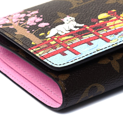 Louis Vuitton Monogram 2021 Christmas Animation Japanese Garden Victorine Wallet Wisteria Pink 8 of 9