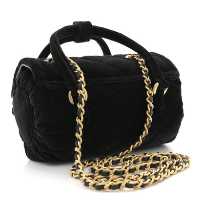 Chanel Velvet Quilted Mini Top Handle Flap Black 3 of 10