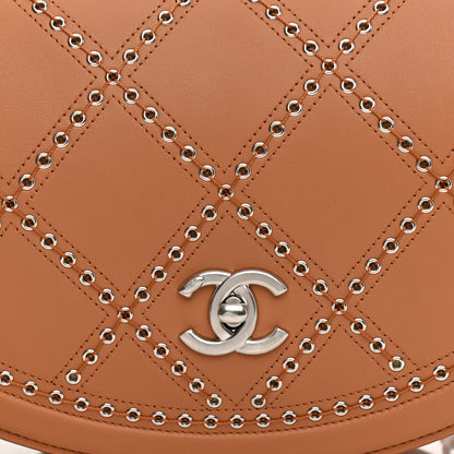 Chanel Calfskin Coco Eyelets Small Flap Bag Camel 8 of 10