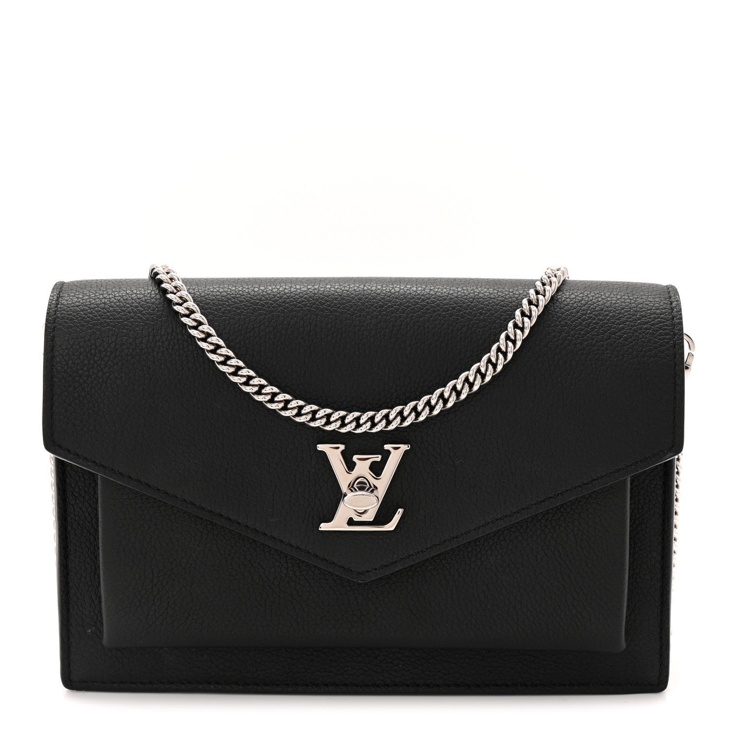 Louis Vuitton Soft Calfskin My Lockme Chain Pochette Black 1 of 9